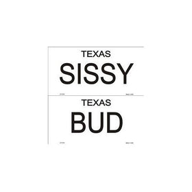 Bud and Sissy Texas License Plates Tags Urban Cowboy