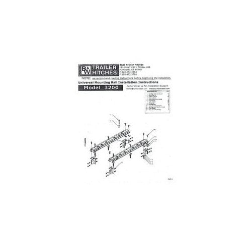 B&W Trailer Hitches RVR3202 Custom 5th Wheel Rail Kit with Overload Rear Springs for RAM 2500/3500
