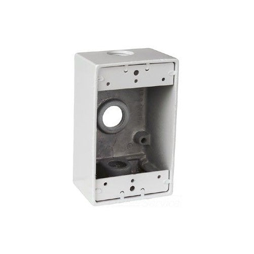 Red Dot S100WHE Weatherproof Box, Single Gang, 3 Hole White