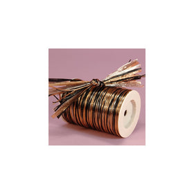 Black, Copper & Silver Metallic Raffia, 3/8" X 100 Yards