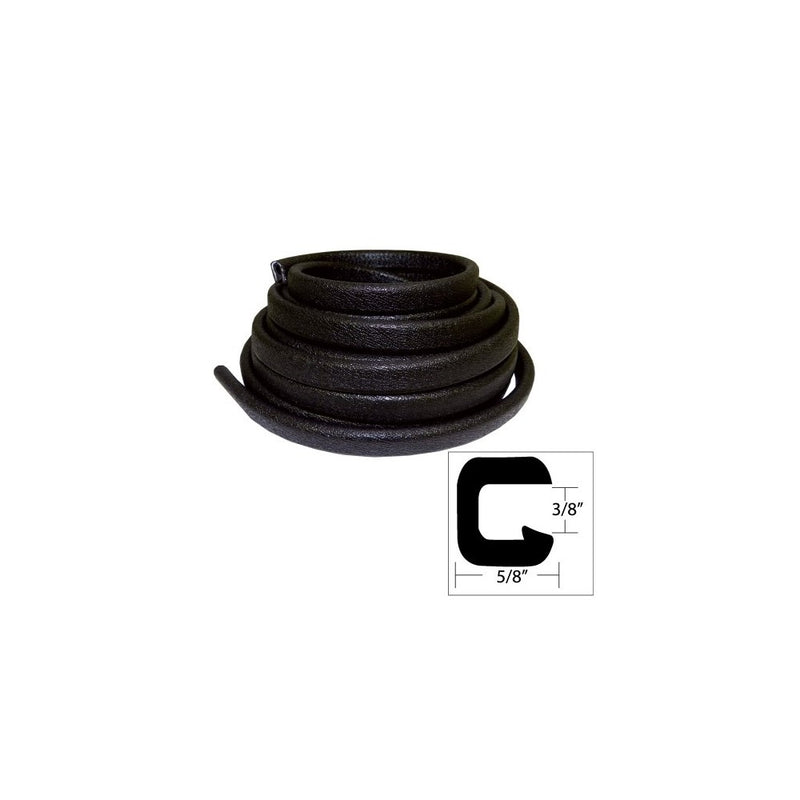 TACO METALS V30-1312B25-1 / TACO Flexible Vinyl Trim - " Opening x "W x 25'L - Black