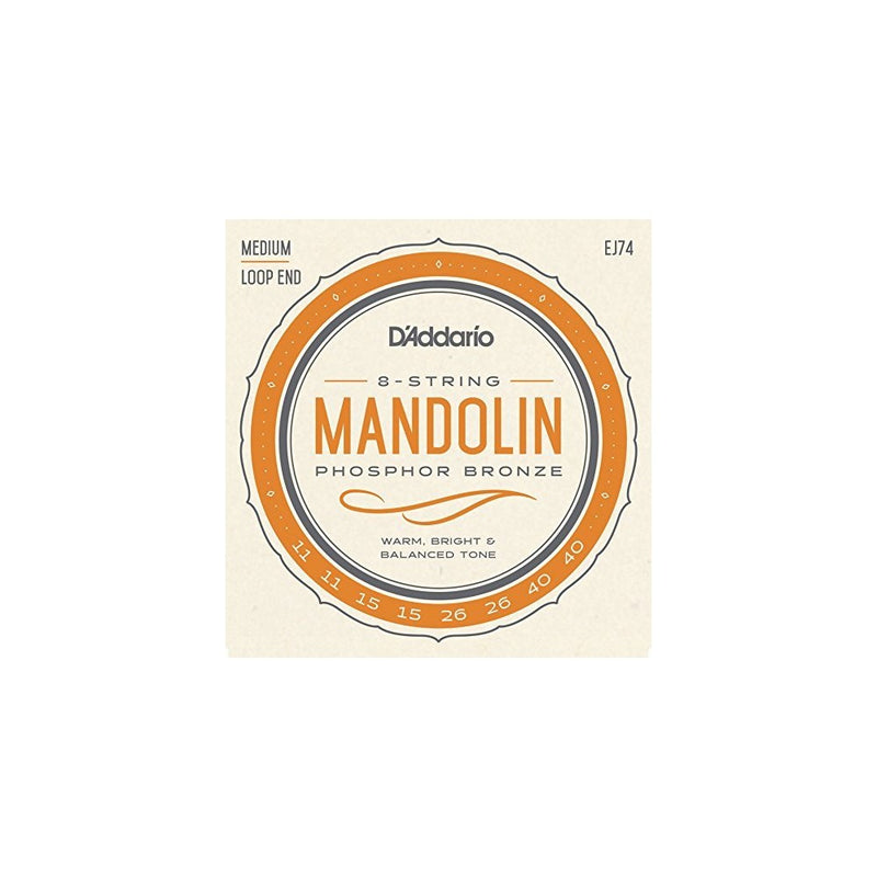 D'Addario EJ74 Phosphor Bronze Mandolin Strings, Medium, 11-40