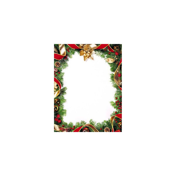 Geographics Spruce Wreath Gold Foil Letterhead, 8.5 x 11 Inches, Gold, 40-Sheet Pack (49493)