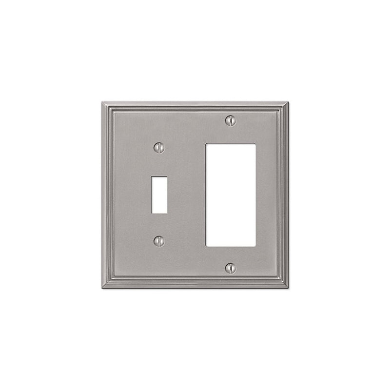 AmerTac 77TRBN 1 Toggle Brushed Nickel Cast Metal Wallplate