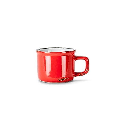 Abbott Collection Enamel Look Stoneware Espresso Cup, Red