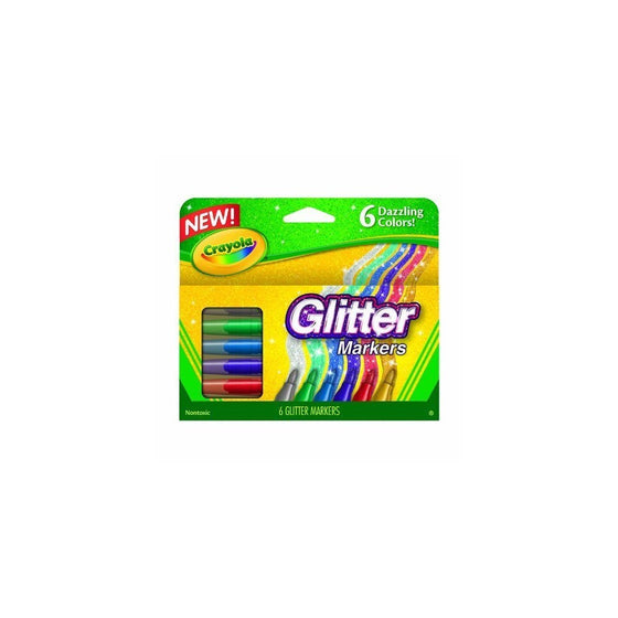 Crayola Glitter Markers-Dazzling Colors 6/Pkg