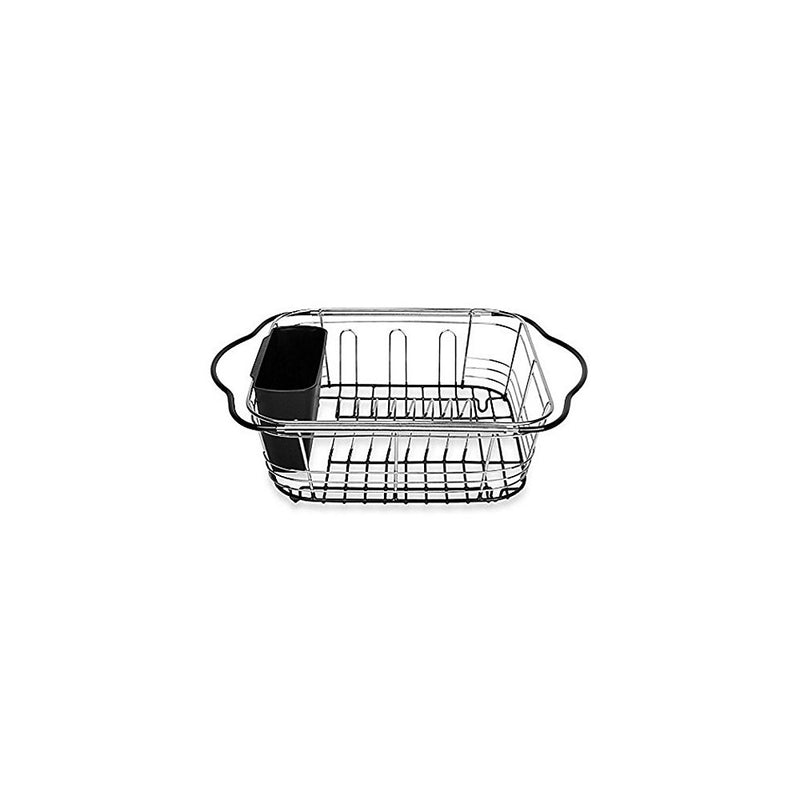Dish Drying Rack In Sink, On Counter, Or Expandable Over the Sink Dish Drainer with Utensil Holder