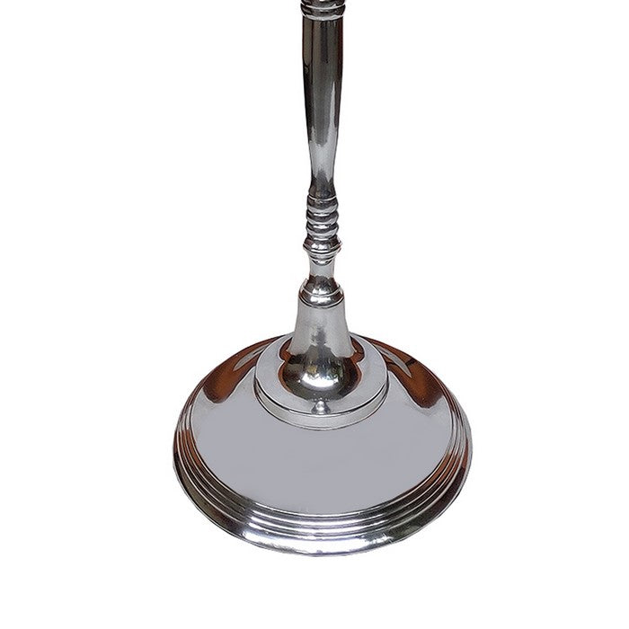 48 Inches Handcrafted 5 Arms Aluminum Candelabra with Fluted Top, Silver
