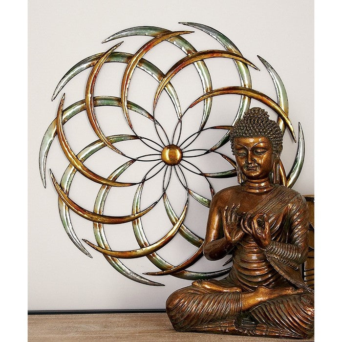 Benzara Modern Circular Metal WallDecor, Multicolor