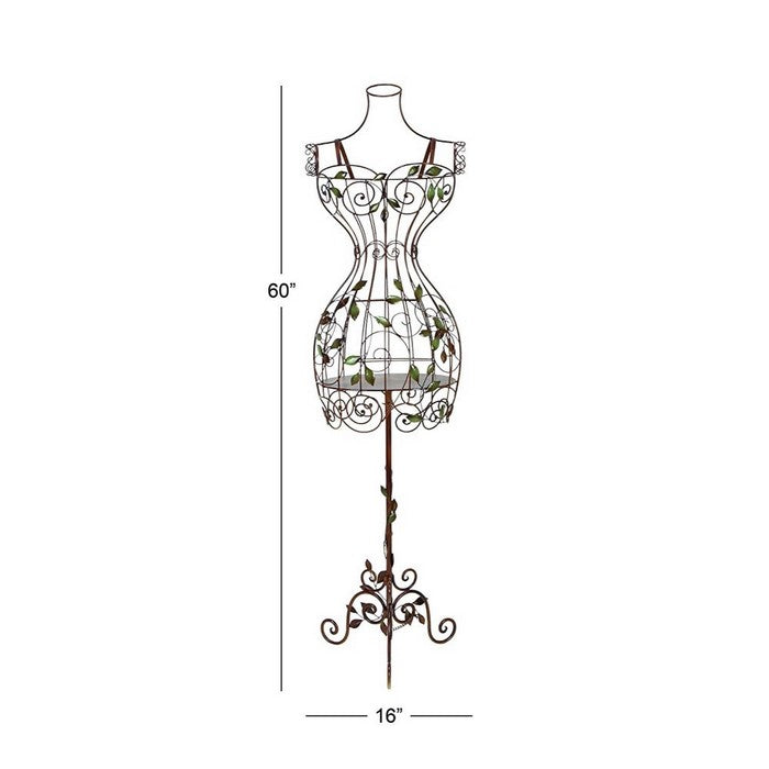 Benzara Dress Form Metal Mannequin Display Stand, Brown