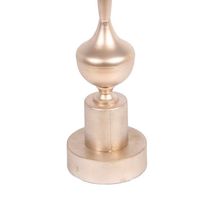 Glass Tray with Turned Metal Pedestal Base, Medium, Bronze and Silver