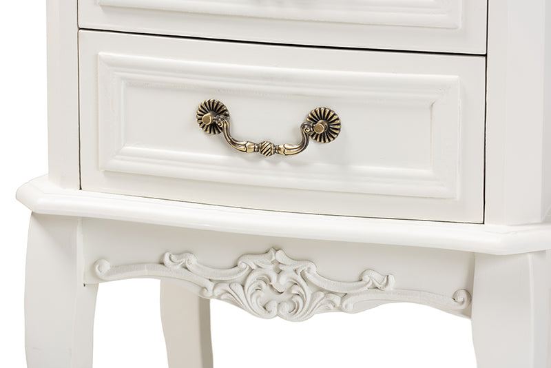 Baxton Studio Amalie Antique French Country Cottage Two-Tone White and Oak Finished 2-Drawer Wood Nightstand