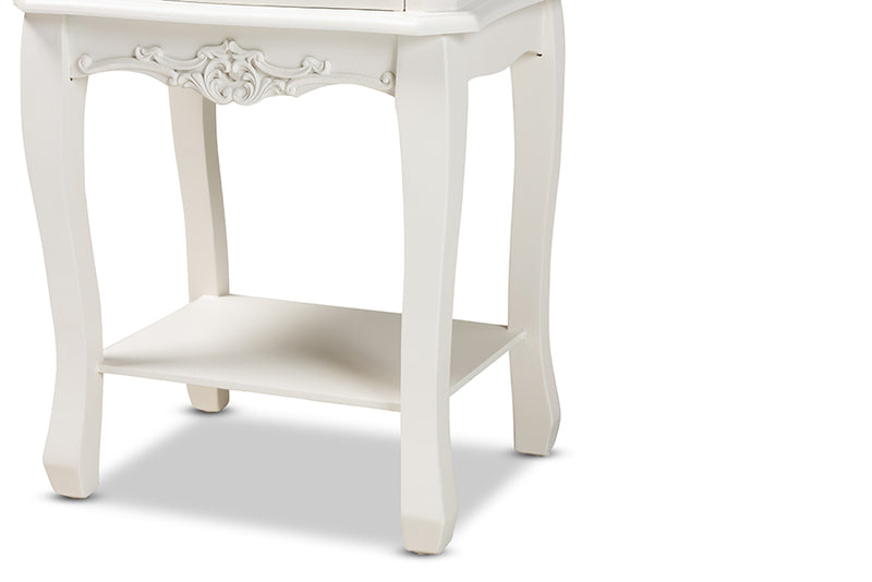 Baxton Studio Amalie Antique French Country Cottage Two-Tone White and Oak Finished 2-Drawer Wood Nightstand