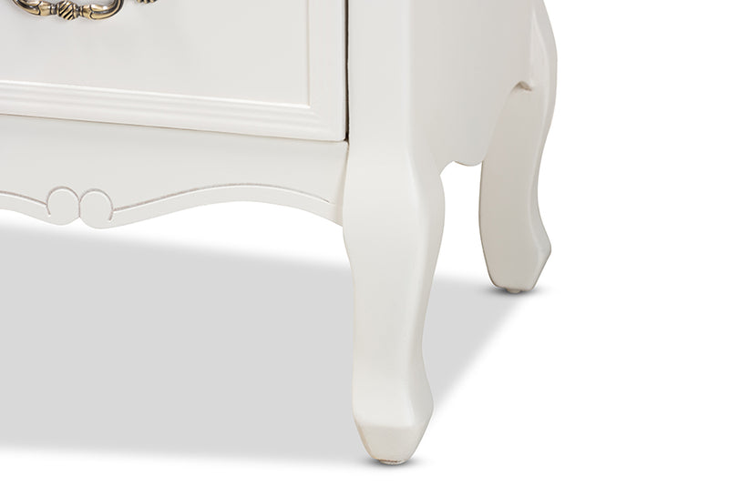 Baxton Studio Amalie Antique French Country Cottage Two-Tone White and Oak Finished 4-Drawer Accent Storage Cabinet