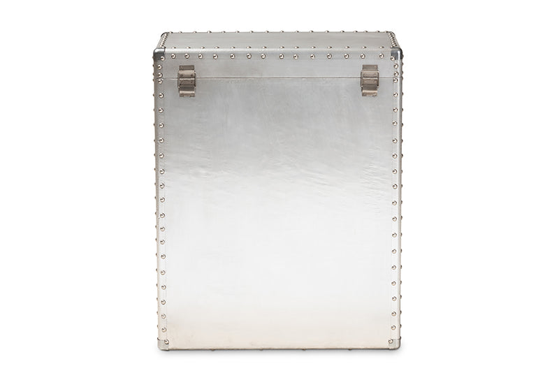 Baxton Studio Serge French Industrial Silver Metal 3-Drawer Accent Storage Cabinet