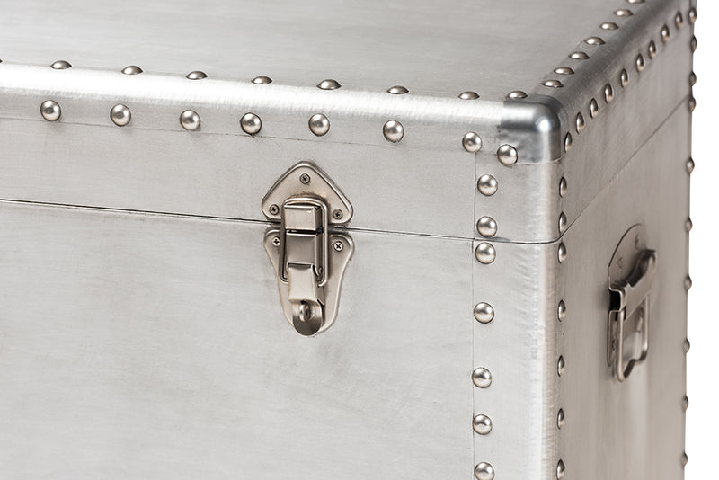 Baxton Studio Serge French Industrial Silver Metal 3-Drawer Accent Storage Cabinet