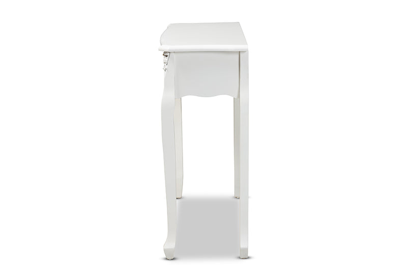 Baxton Studio Gabrielle Traditional French Country Provincial White-Finished 1-Drawer Wood Console Table