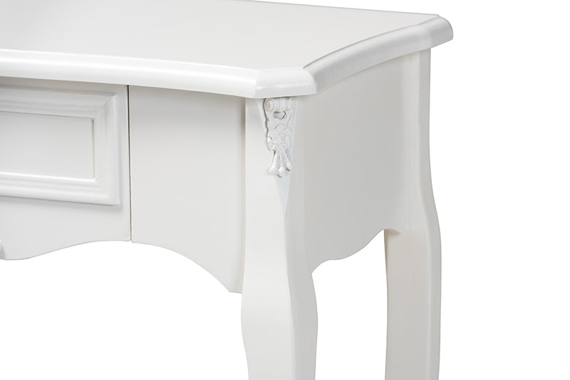 Baxton Studio Gabrielle Traditional French Country Provincial White-Finished 1-Drawer Wood Console Table