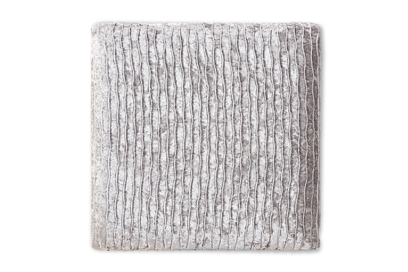 Baxton Studio Fiore Glam and Luxe Grey Crushed Velvet Fabric Upholstered Gold Finished Ottoman