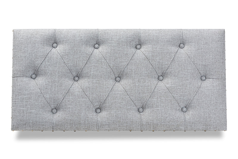 Baxton Studio Kyra Modern and Contemporary Grey Fabric Upholstered Storage Trunk Ottoman