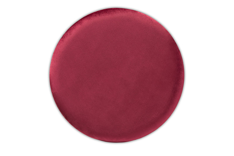 Baxton Studio Marisa Glam and Luxe Red Velvet Fabric Upholstered Gold Finished Storage Ottoman