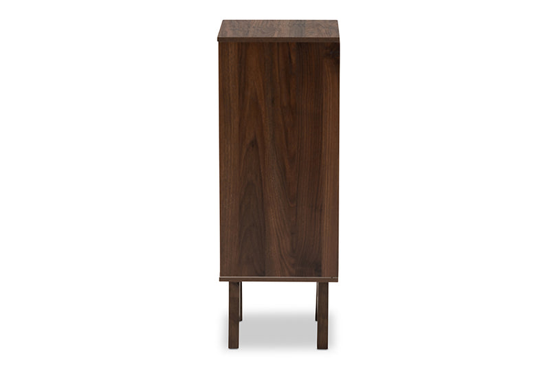 Baxton Studio Senja Modern and Contemporary Two-Tone White and Walnut Brown Finished Wood 2-Drawer Bookcase