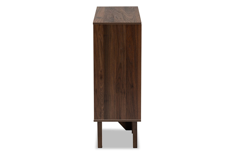 Baxton Studio Senja Modern and Contemporary Two-Tone White and Walnut Brown Finished Wood 4-Shelf Bookcase