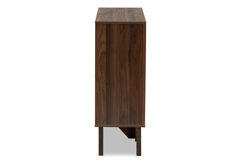 Baxton Studio Senja Modern and Contemporary Two-Tone White and Walnut Brown Finished Wood 2-Shelf Bookcase
