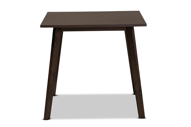 Baxton Studio Britte Mid-Century Modern Dark Oak Brown Finished Square Wood Dining Table