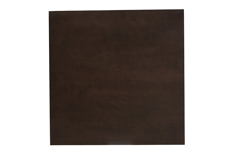 Baxton Studio Britte Mid-Century Modern Dark Oak Brown Finished Square Wood Dining Table