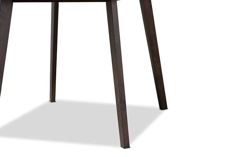 Baxton Studio Britte Mid-Century Modern Dark Oak Brown Finished Square Wood Dining Table