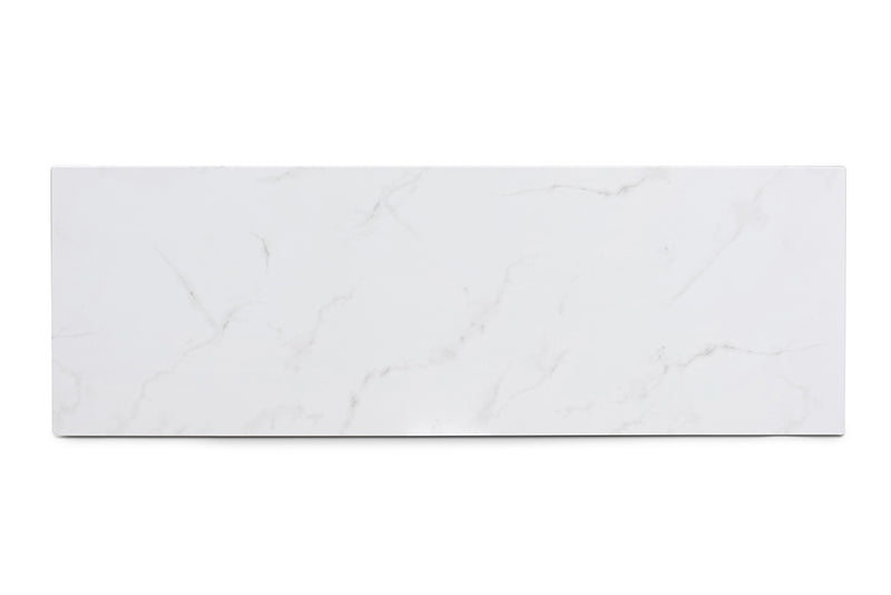 Baxton Studio Renzo Modern and Contemporary Brushed Gold Finished Metal Console Table with Faux Marble Tabletop