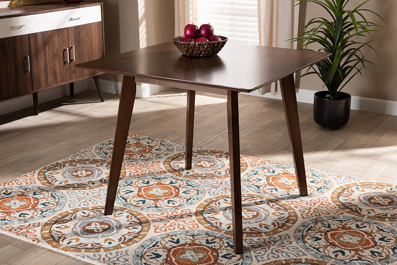Baxton Studio Pernille Modern Transitional Walnut Finished Square Wood Dining Table