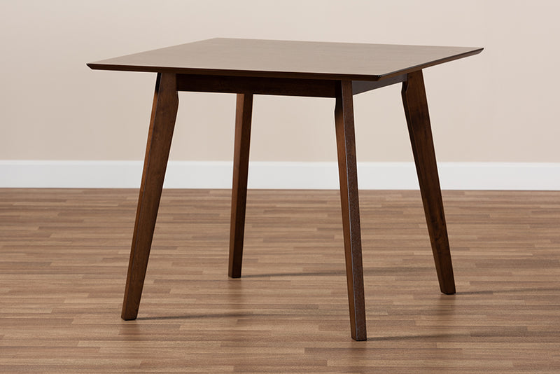 Baxton Studio Pernille Modern Transitional Walnut Finished Square Wood Dining Table