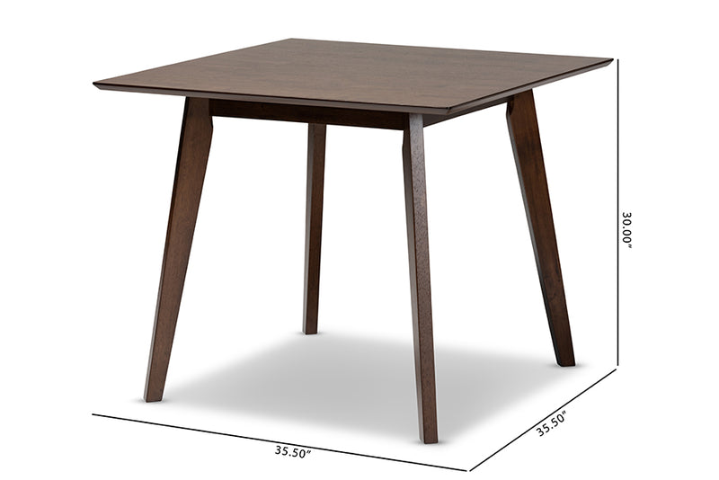 Baxton Studio Pernille Modern Transitional Walnut Finished Square Wood Dining Table