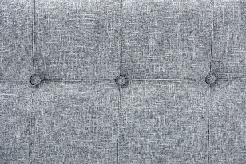 Baxton Studio Flynn Modern Transitional Grey Fabric Upholstered 2-Drawer Storage Trunk Ottoman