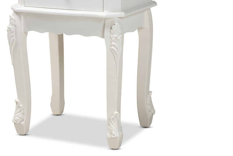 Baxton Studio Sophia Classic and Traditional French White Finished Wood 2-Drawer Nightstand