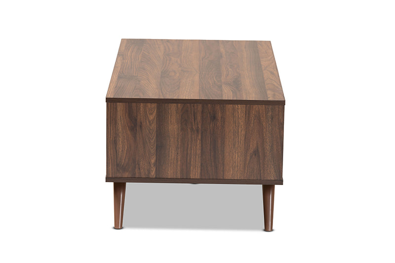 Baxton Studio Naoki Modern and Contemporary Two-Tone Grey and Walnut Finished Wood 1-Drawer Coffee Table
