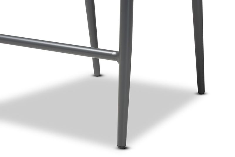 Baxton Studio Wendell Modern and Contemporary Grey Finished Rope and Metal Outdoor Bar Stool