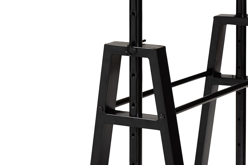 Baxton Studio Mary Modern and Industrial Light Oak Finished Wood and Black Metal Height Adjustable Desk