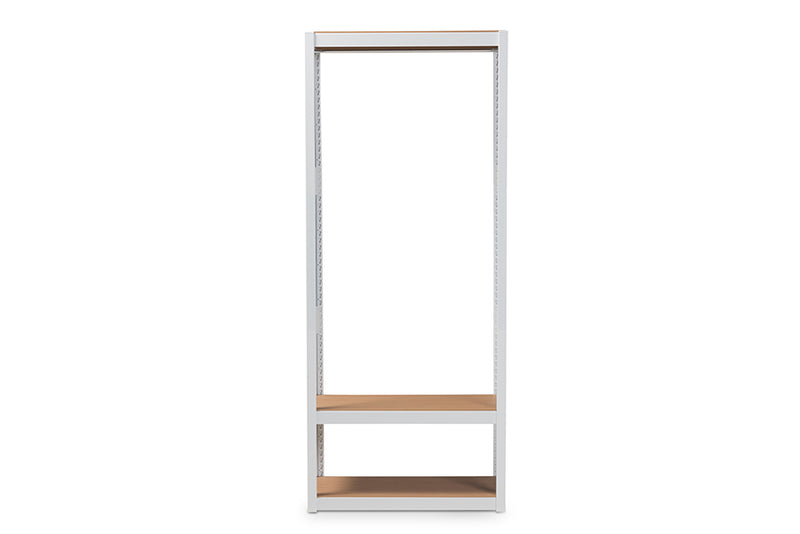 Baxton Studio Elton Modern and Contemporary White Finished Metal 3-Shelf Free-Standing Closet Storage Organizer