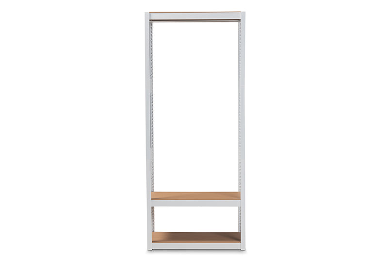 Baxton Studio Elton Modern and Contemporary White Finished Metal 3-Shelf Free-Standing Closet Storage Organizer