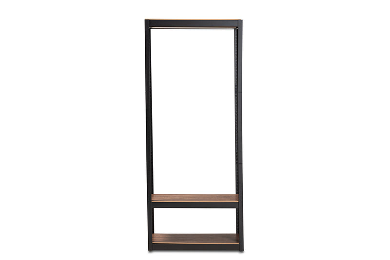 Baxton Studio Elton Modern and Contemporary Black Finished Metal 3-Shelf Free-Standing Closet Storage Organizer