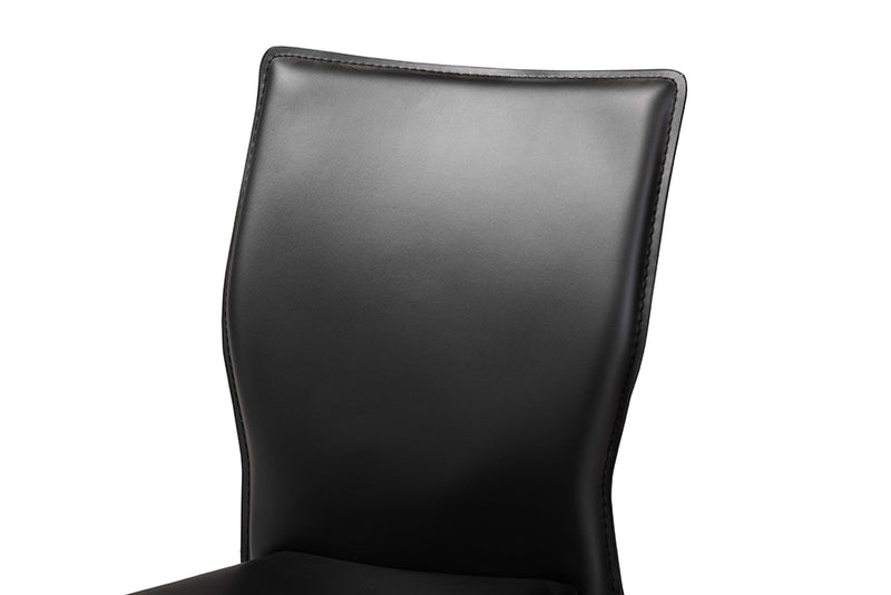 Baxton Studio Heidi Modern and Contemporary Black Faux Leather Upholstered 4-Piece Dining Chair Set
