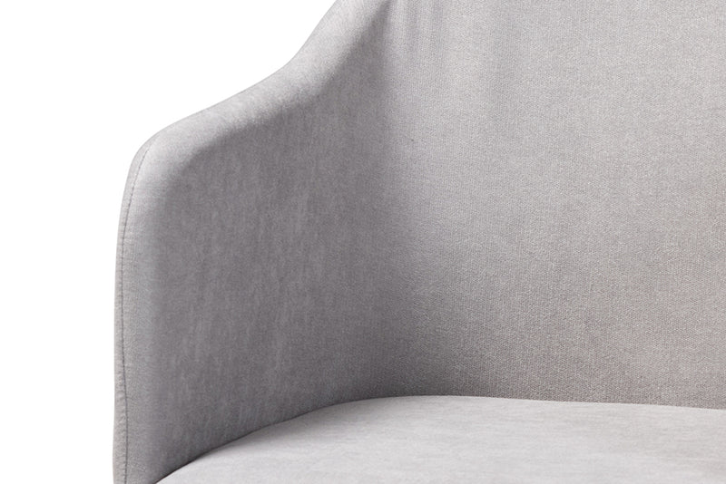 Baxton Studio Eris Mid-Century Contemporary Grey Fabric Upholstered and Walnut Finished 2-Piece Dining Chair Set