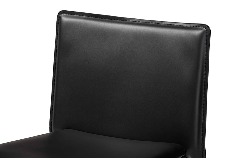 Baxton Studio Malcom Modern and Contemporary Black Faux Leather Upholstered 4-Piece Bar Stool Set