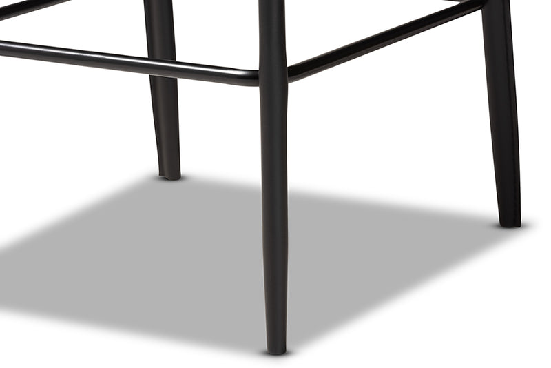 Baxton Studio Malcom Modern and Contemporary Black Faux Leather Upholstered 4-Piece Bar Stool Set