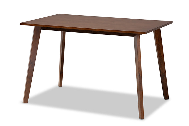 Baxton Studio Britte Mid-Century Modern Transitional Walnut Brown Finished Rectangular Wood Dining Table