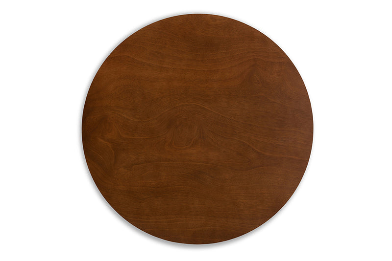Baxton Studio Alana Mid-Century Modern Transitional Walnut Brown Finished Round Wood Dining Table