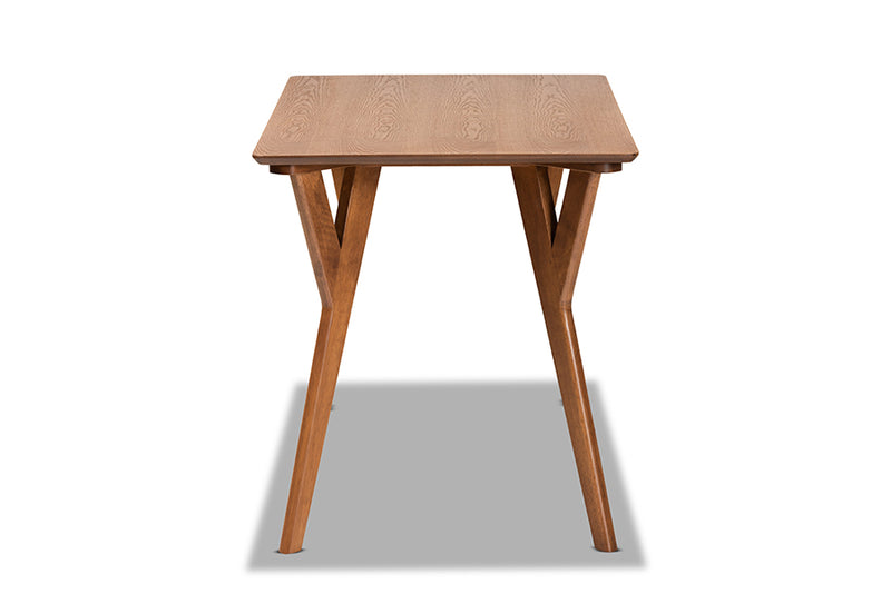Baxton Studio Sahar Mid-Century Modern Transitional Walnut Brown Finished Wood Dining Table